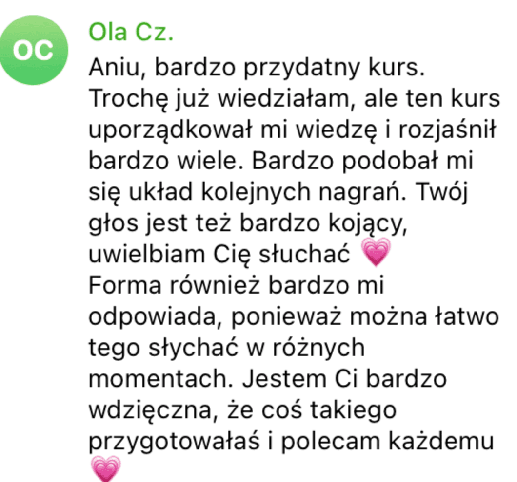 Opinia uczestniczki