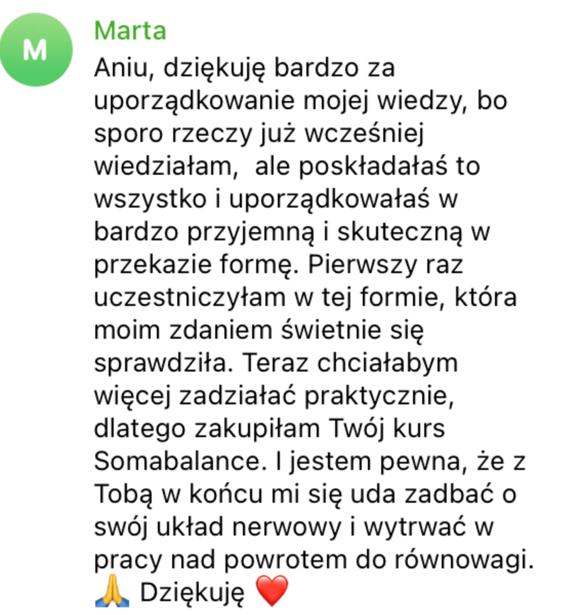 Opinia uczestniczki