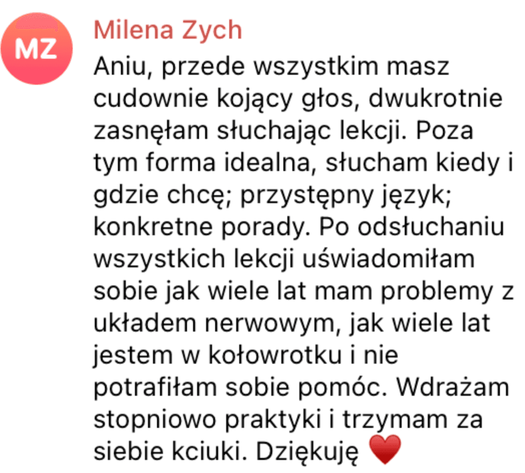 Opinia uczestniczki